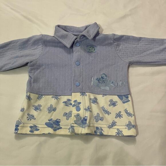 Vintage Sesame Street 2002 Y2k Cookie Monster Top Baby Boy Size NB 3-6M - Picture 2 of 5